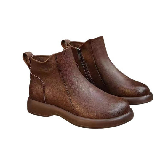 Damen Modische Stiefeletten mit elegantem Reißverschluss und rutschfester Sohle EB