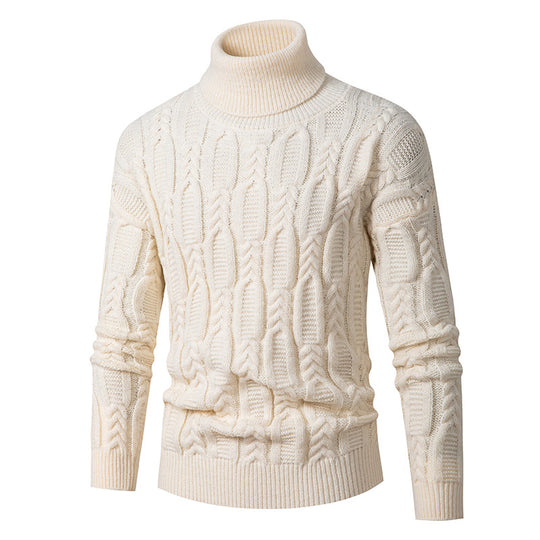 Herren Hochwertiger Rollkragenpullover mit Strukturmuster EB
