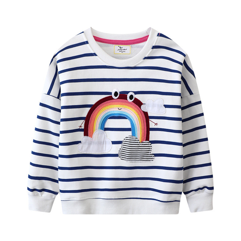 Mädchen Sweatshirt mit buntem Regenbogen-Design EB
