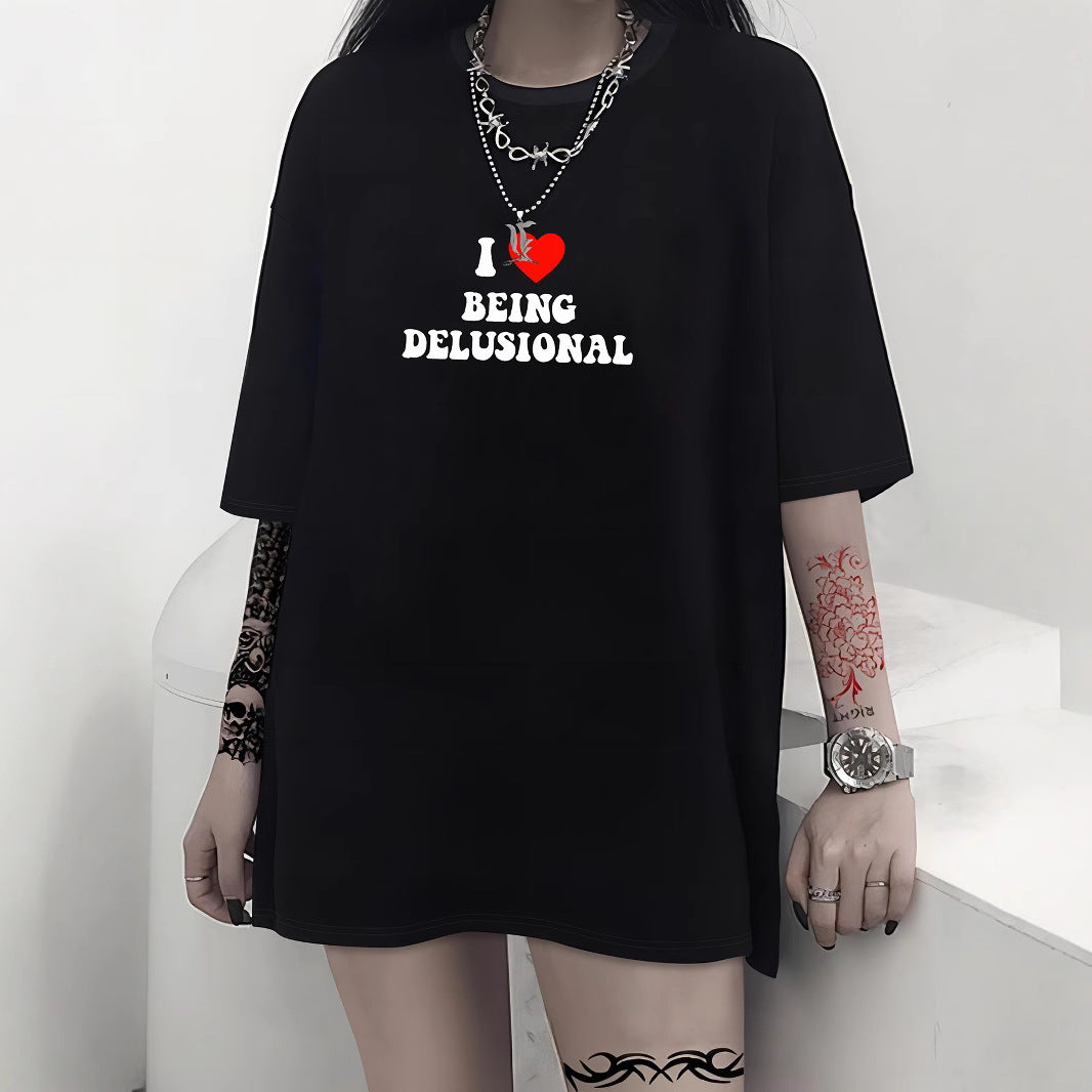 Damen T-Shirt mit kreativem Katzenmotiv und verspielter Schleife EB