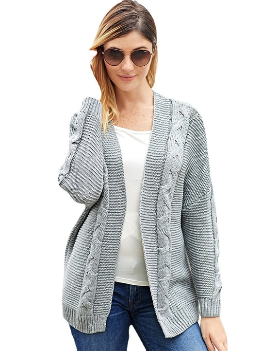 Damen Strickjacke mit zeitlosem Zopfmuster EB