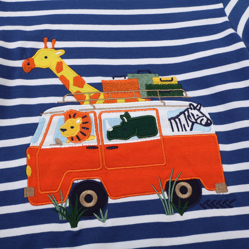 Jungen T-Shirt mit tierischem Motiv und verspieltem Fahrzeugdesign EB