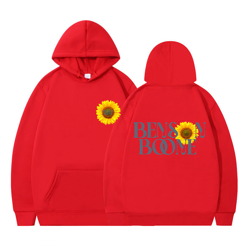 Damen Kapuzenpullover mit einzigartigem Sonnenblumenmotiv und bequemer Passform EB