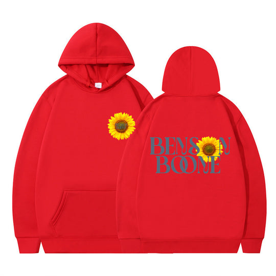 Damen Kapuzenpullover mit einzigartigem Sonnenblumenmotiv und bequemer Passform EB