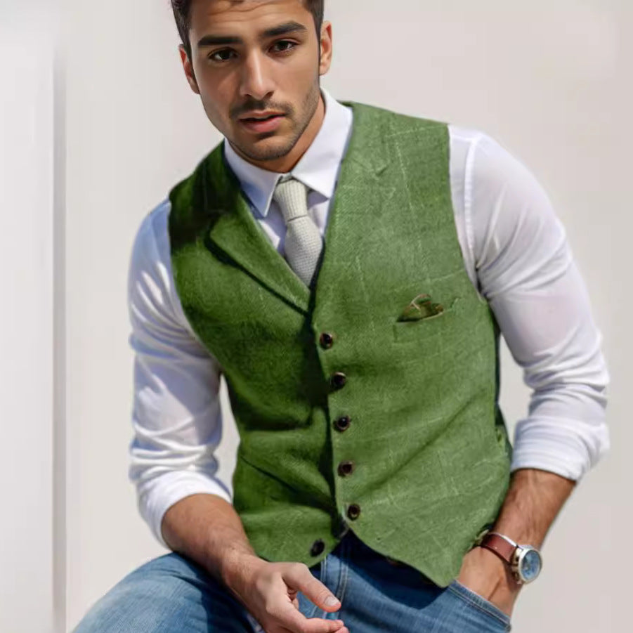 Herren stilvolle elegante Weste mit feinem Stoff EB