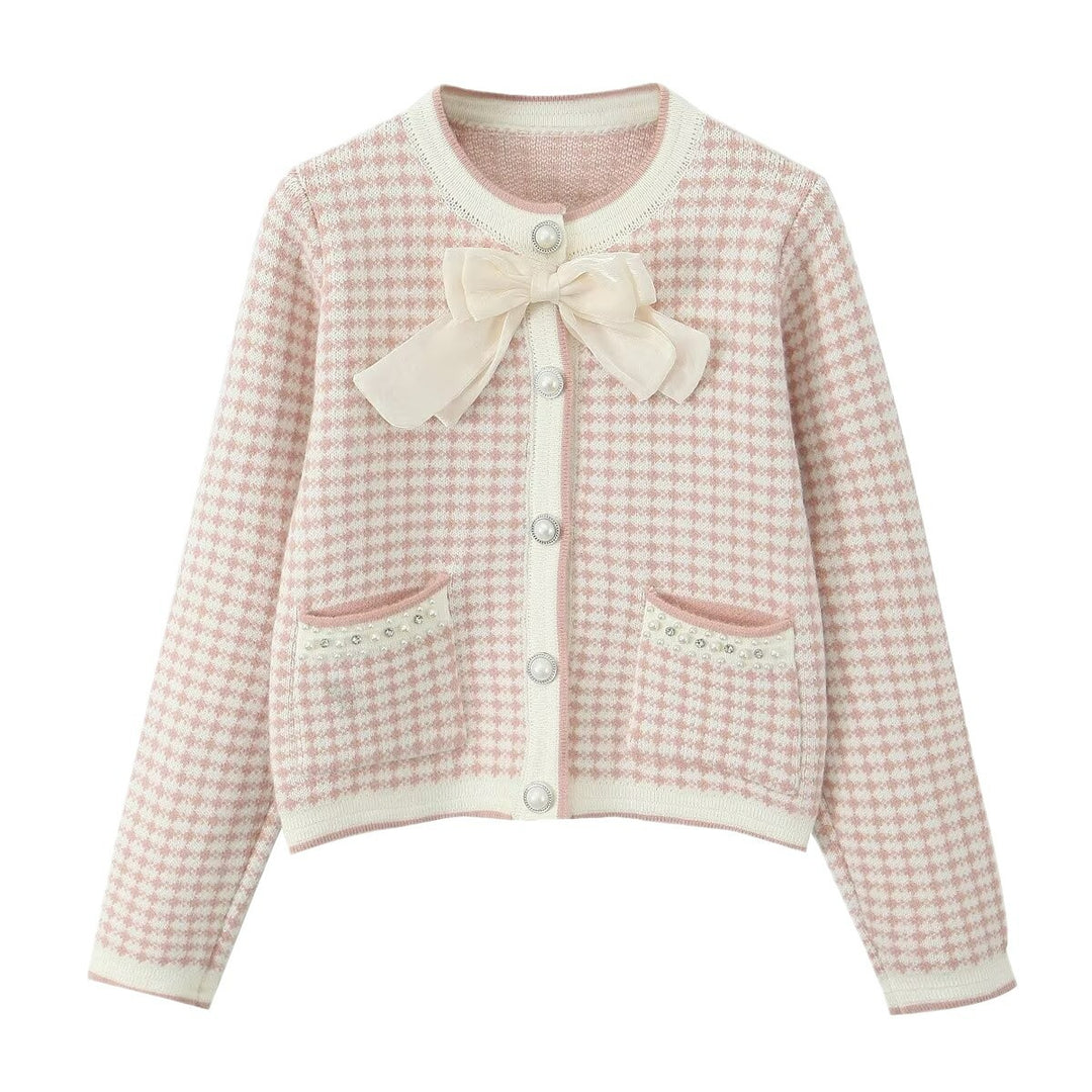 Damen Cardigan mit dekorativen Details und charmantem Schalkragen EB