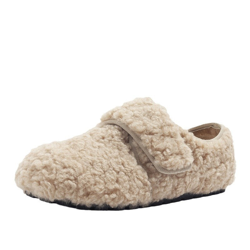 Damen Hausschuhe mit weichem Fleece-Futter und verstellbarem Klettverschluss EB