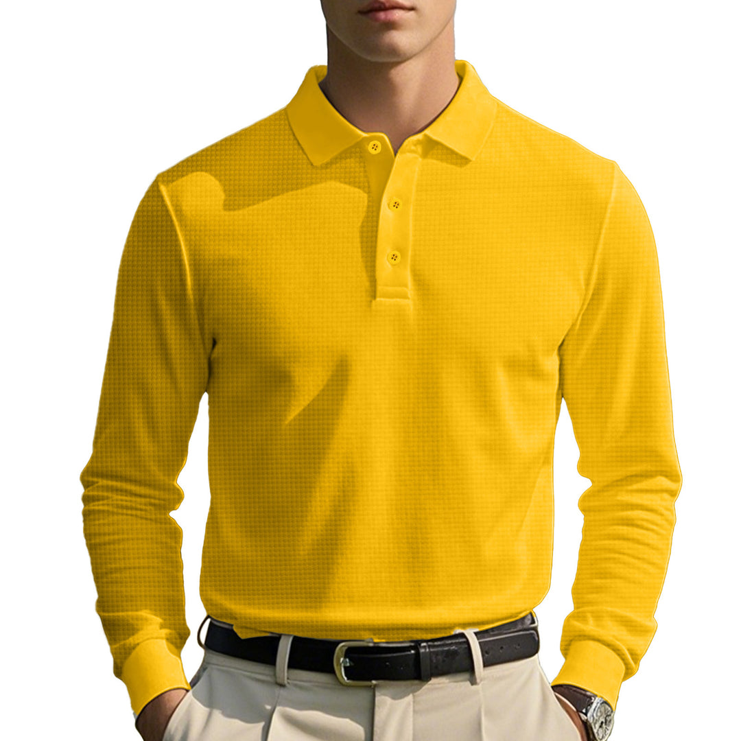 Herren Langarm-Poloshirt aus atmungsaktiver Baumwollmischung EB
