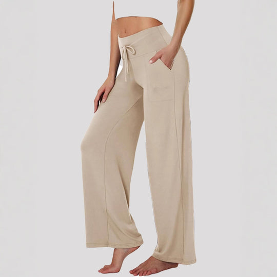 Damen Bequeme Freizeithose mit weitem Schnitt und Kordelzug EB