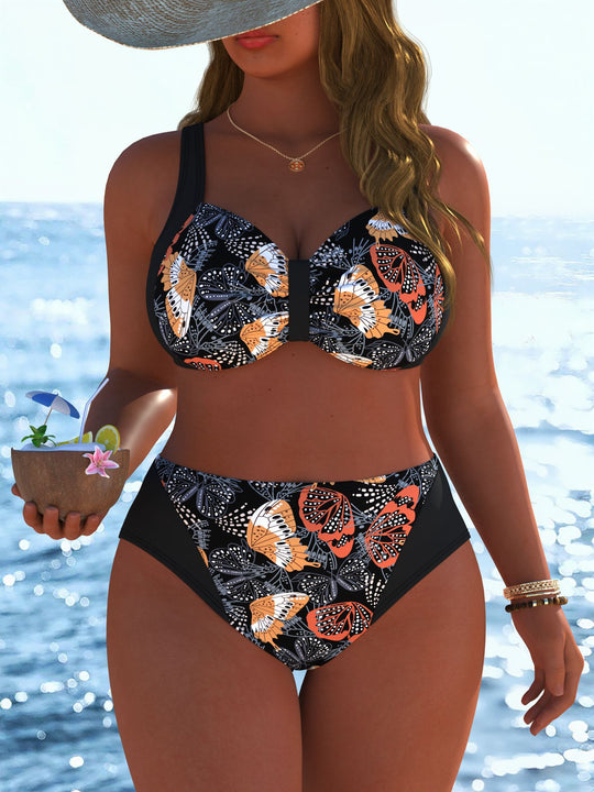 Damen Bikinis mit festem Halt und modischen Mustern EB