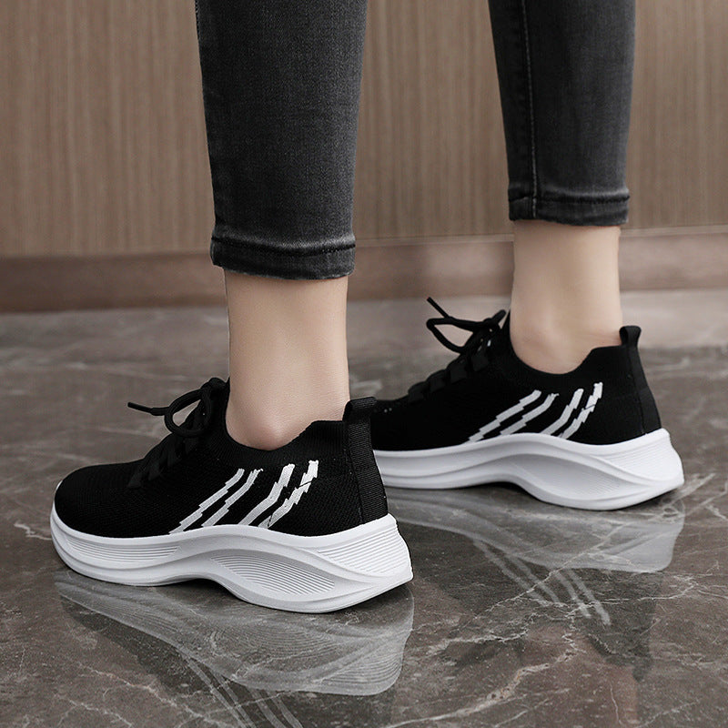 Damen sportliche Sneakers mit atmungsaktiver Mesh-Oberfläche und dämpfender Laufsohle EB