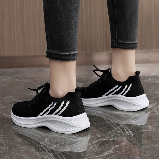 Damen sportliche Sneakers mit atmungsaktiver Mesh-Oberfläche und dämpfender Laufsohle EB