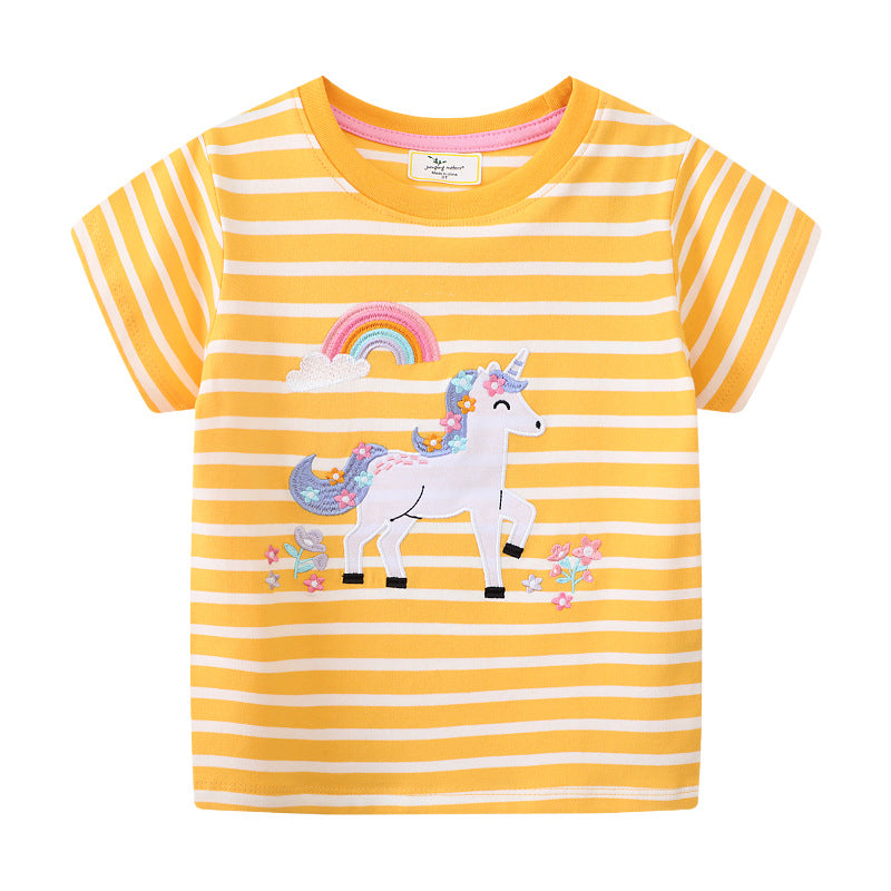 Mädchen T-Shirt mit verspieltem Einhorn-Motiv EB
