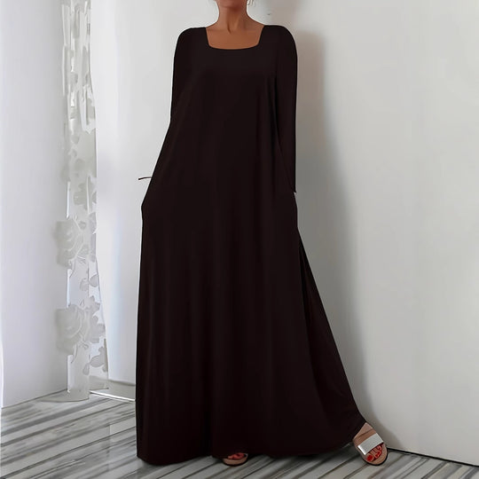 Damen Weit geschnittenes Maxikleid mit praktischen Taschen EB