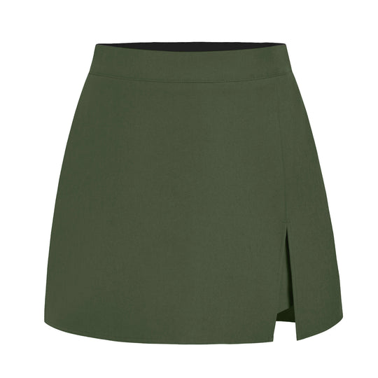 Damen eleganter Kurzrock mit seitlichem Schlitz und hohem Bund EB