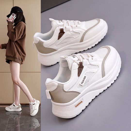 Damen modische Sneakers mit atmungsaktiver Mesh-Oberfläche und gepolsterter Sohle EB