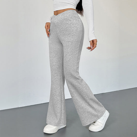 Damen moderne High-Waist Freizeithose im lässigen Schnitt EB