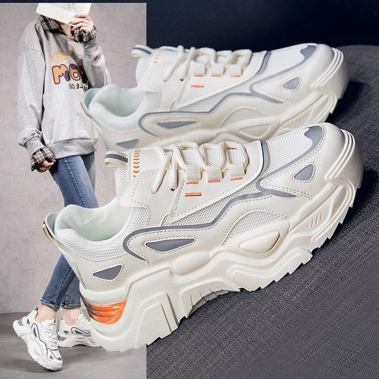 Damen Sportliche Chunky Sneakers mit atmungsaktiver Oberflächenstruktur EB