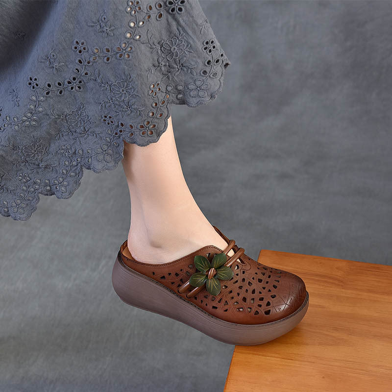 Damen Komfortable Clogs mit floralen Cut-Outs und ergonomischer Sohle EB