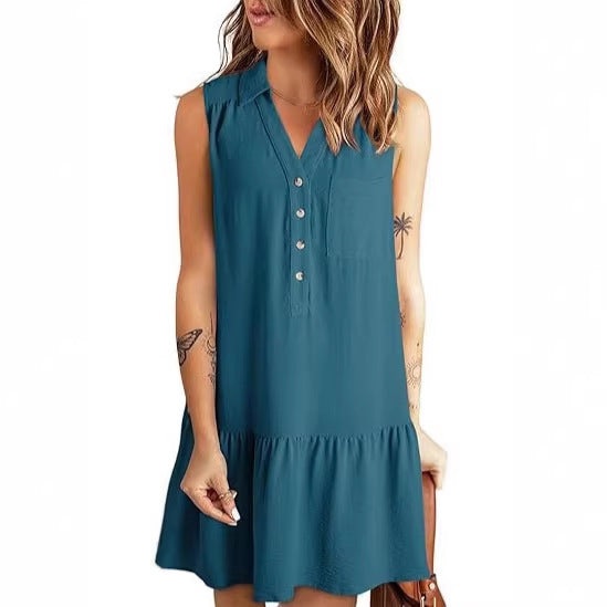 Damen Hemdblusenkleid mit geschmeidigem Fall und elegantem Rüschenabschluss EB
