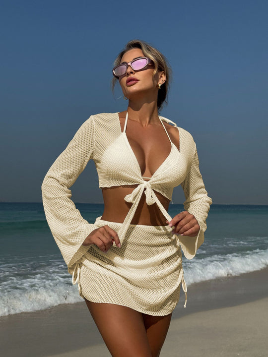 Damen luftige Strandbekleidung mit offenen Ärmeln EB