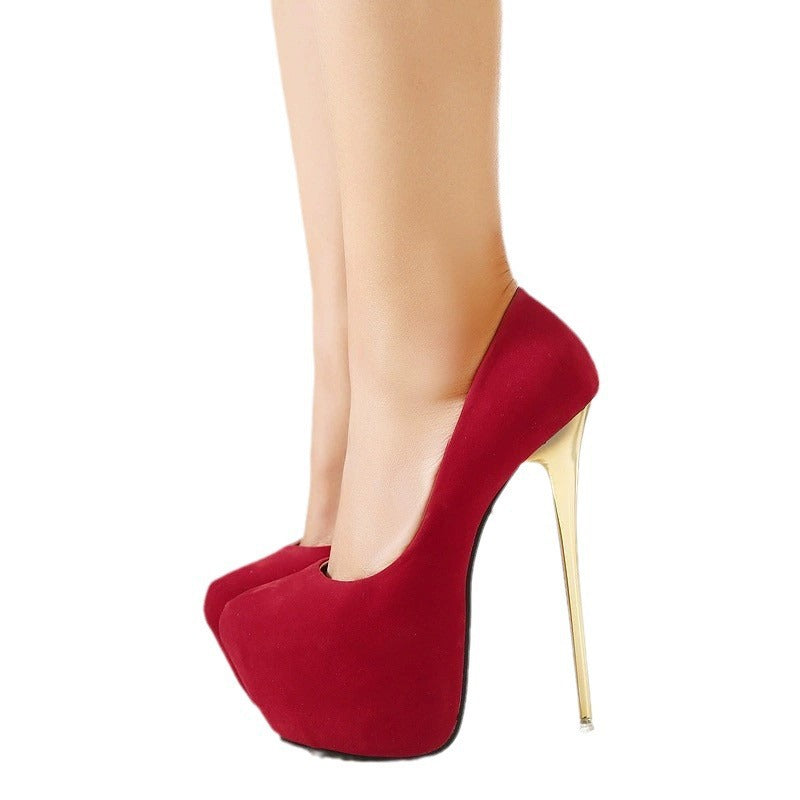 Damen elegante und luxuriöse High-Heels mit goldenen Akzenten EB