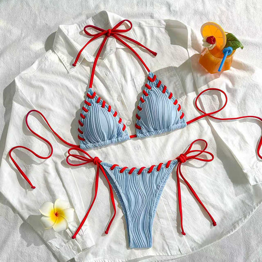 Damen Triangel-Bikini mit Rüschendetails EB