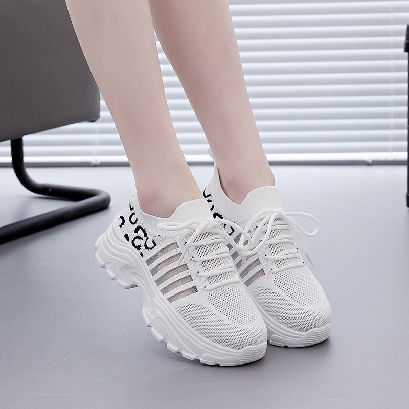 Damen Sportliche Sneakers mit modernem Leopardenmuster und dämpfendem Fußbett EB