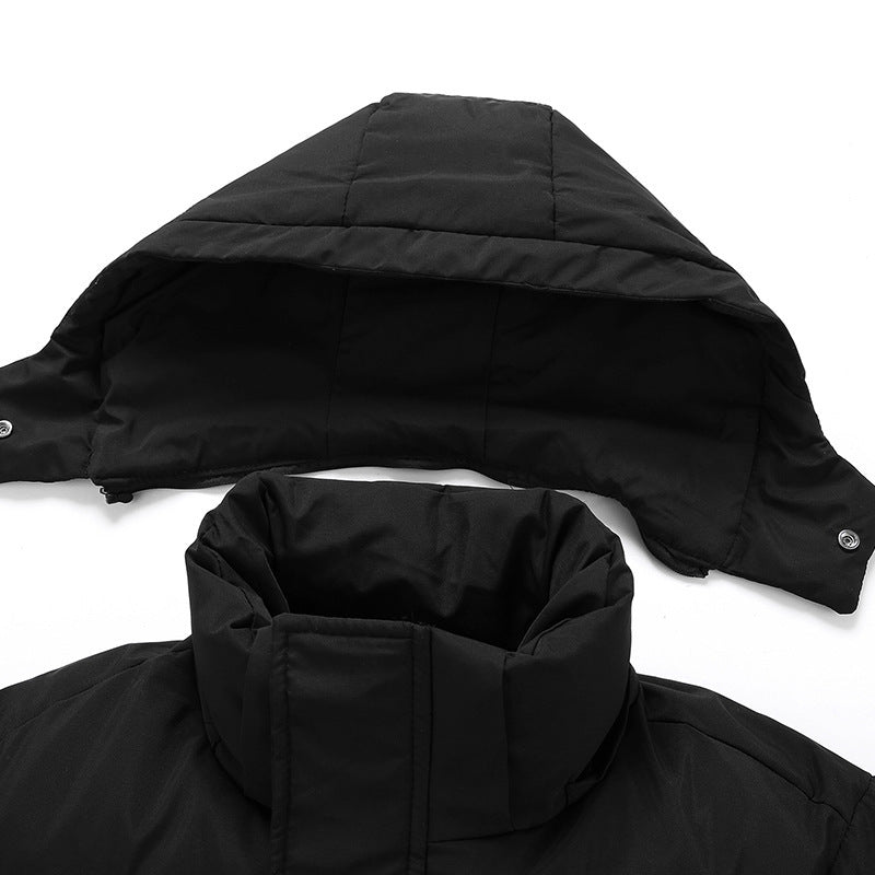 Damen lange Daunenjacke mit hohem Kragen und winddichten Eigenschaften EB