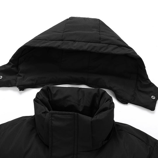 Damen lange Daunenjacke mit hohem Kragen und winddichten Eigenschaften EB