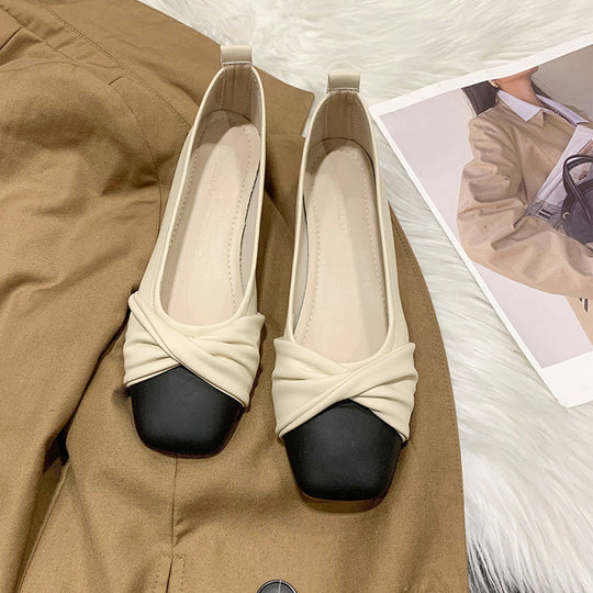 Damen elegante Ballerinas mit modischem Knotted-Design und hochwertigem Leder EB