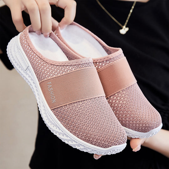 Damen Hausschuhe mit flexiblem Strickoberteil und rutschfester Außensohle EB