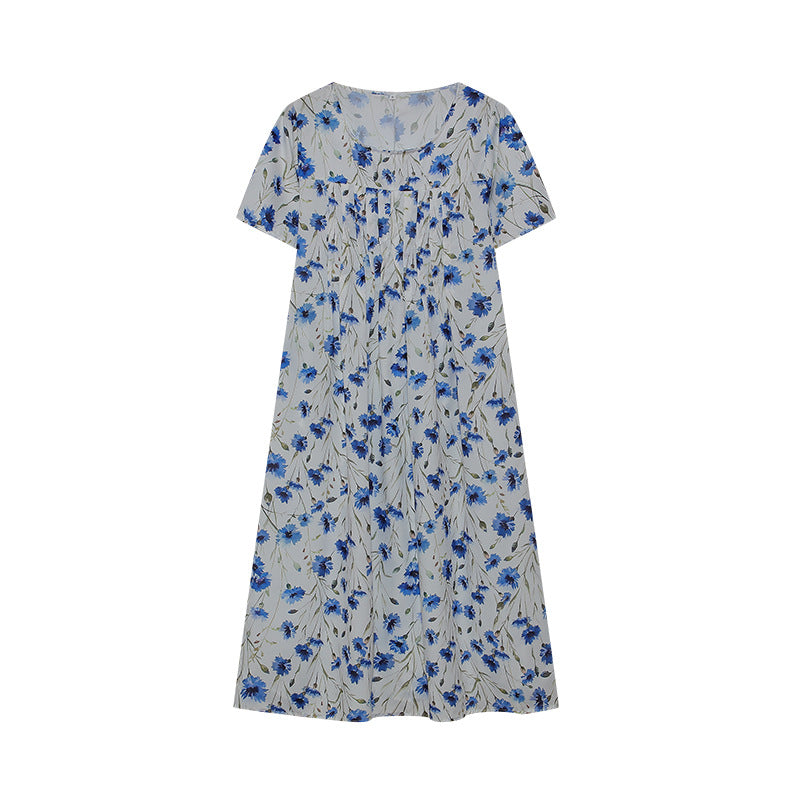 Damen Maxikleid mit floralem Design und weiten Ärmeln EB