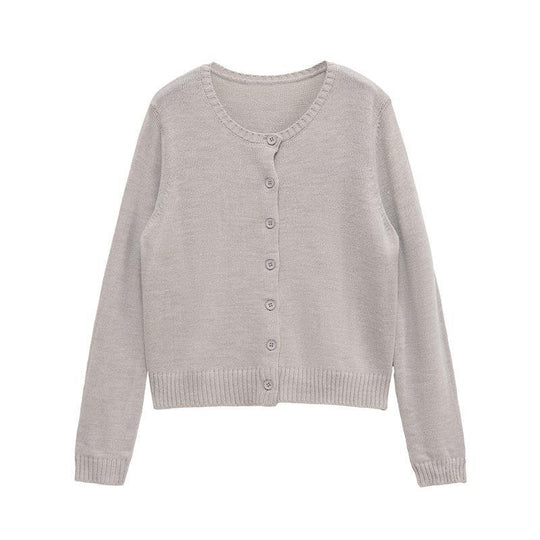 Damen leichte Strickjacke mit schlichten Knöpfen und eleganter Passform EB