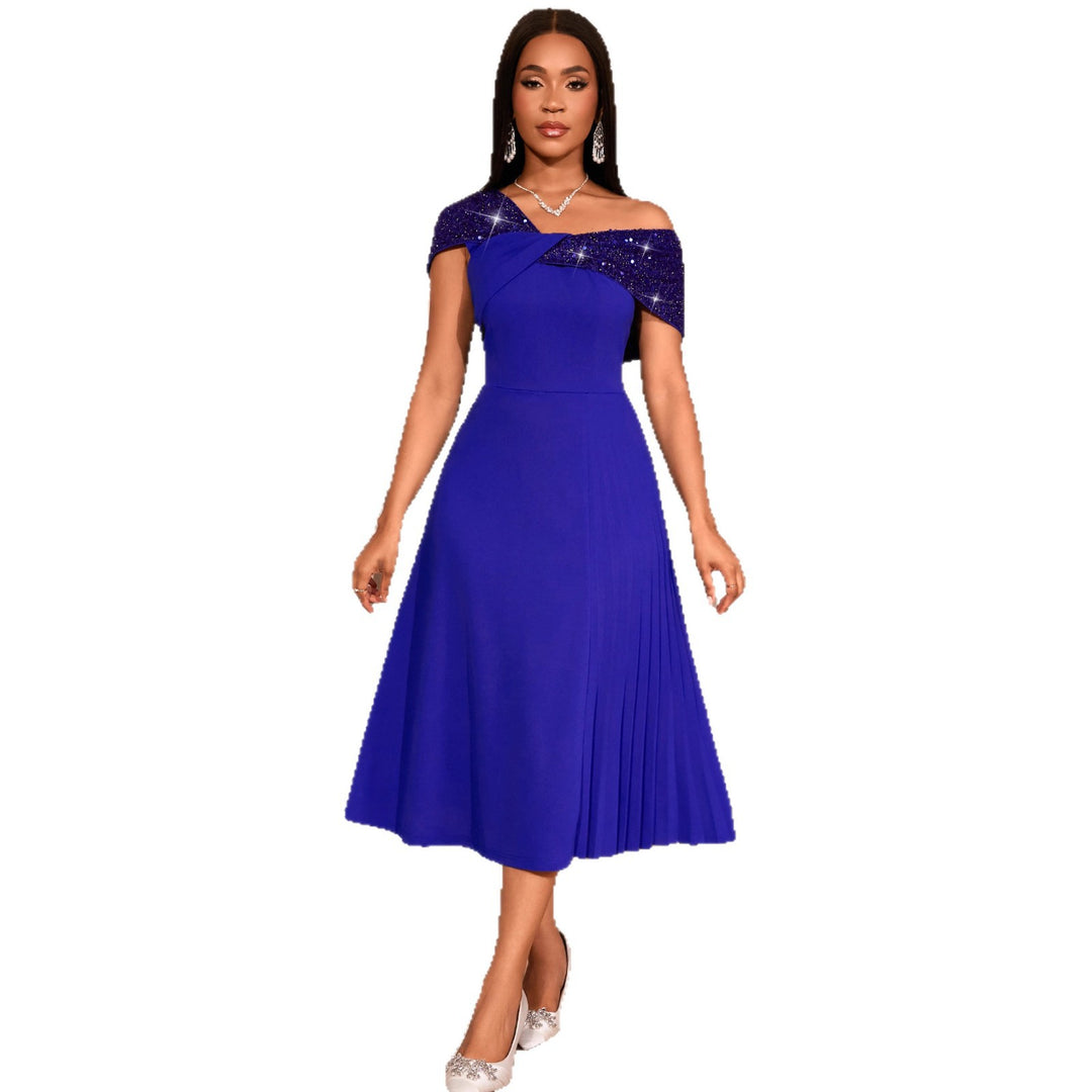 Damen Elegantes Abendkleid mit schimmerndem Oberteil EB