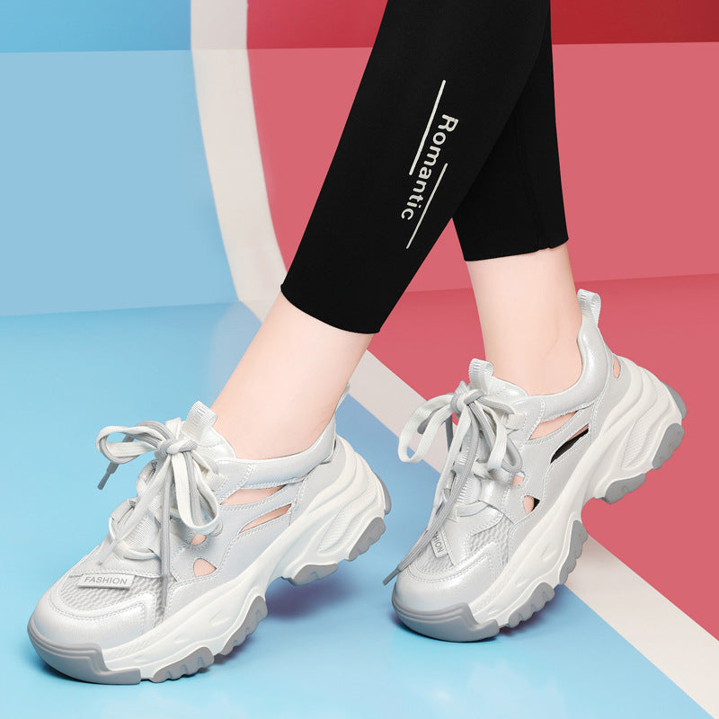 Damen Sportliche Chunky Sneakers mit atmungsaktiver Mesh-Oberfläche EB