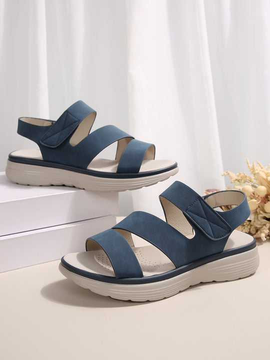 Damen Komfortable Plateau-Sandalen mit elastischen Riemen EB