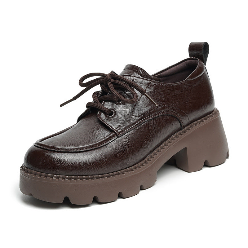 Damen Trendige Schnürschuhe mit robustem Blockabsatz und modischem Obermaterial EB