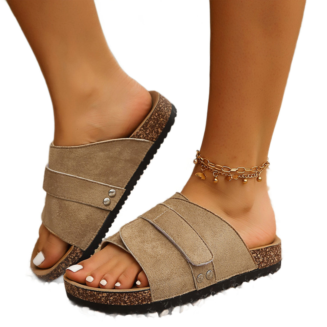 Damen Komfortable und stylische Sandalen mit Klettverschluss EB