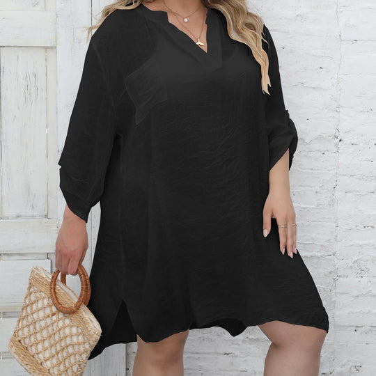 Damen lässiges Strandkleid mit seitlichem Schlitz EB