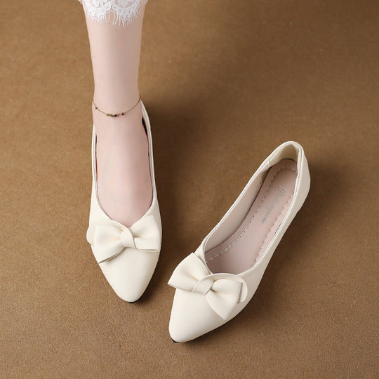 Damen Elegante Ballerinas mit modischem Schleifendetail EB