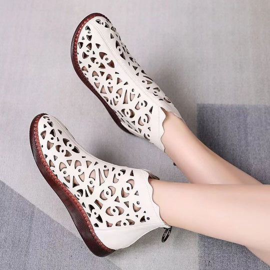 Damen Elegante und atmungsaktive Ankle Boots mit Cut-Out Design EB