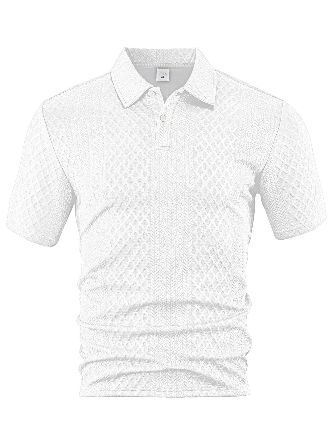 Herren nan texturiertes Jacquard-Poloshirt kurzärmelig schmaler Schnitt mit Polokragen EB