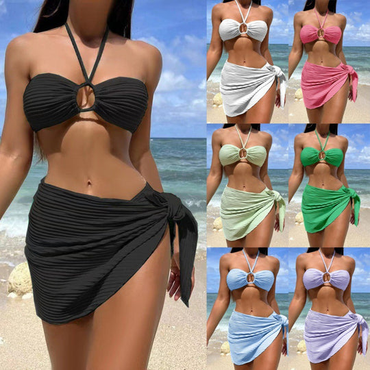 Damen Bandeau-Bikini mit Wickelrock EB