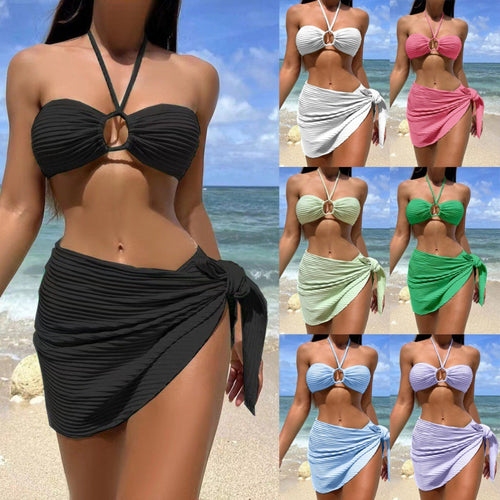 Damen Bandeau-Bikini mit Wickelrock EB