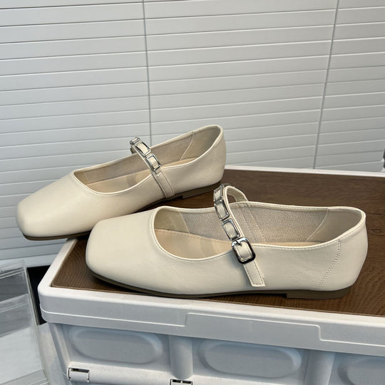 Damen elegante Ballerinas mit modischem Riemen und weichem Innenfutter EB