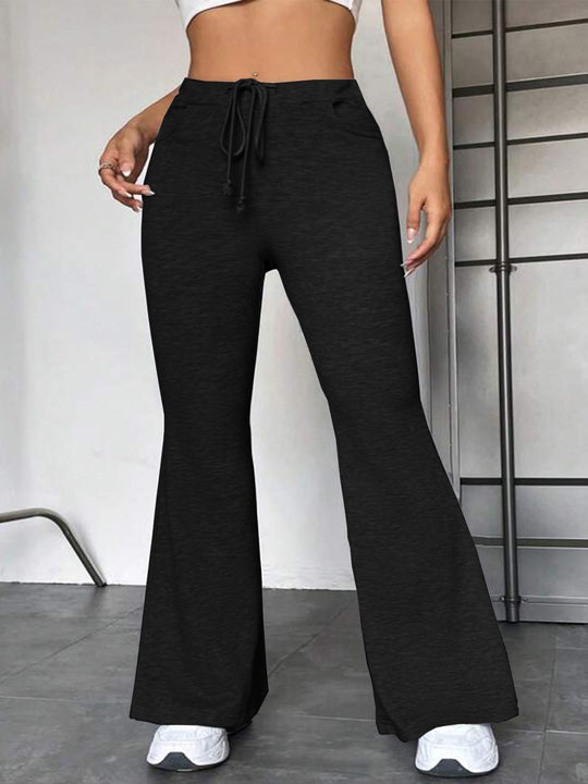 Damen Sportliche Sweathose mit weitem Bein und verstellbarem Bund EB