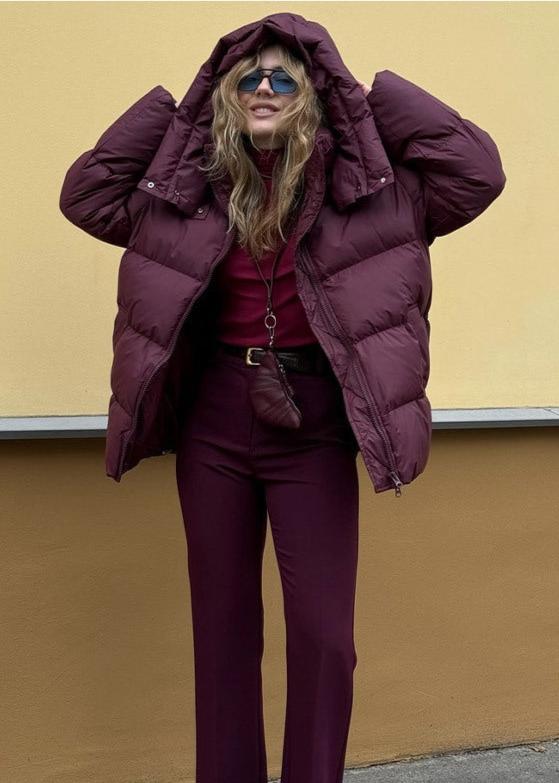 EB | Burgundy Puffer Jacket - Luxe Winter Komfort
