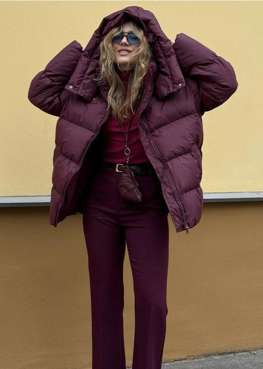 EB | Burgundy Puffer Jacket - Luxe Winter Komfort