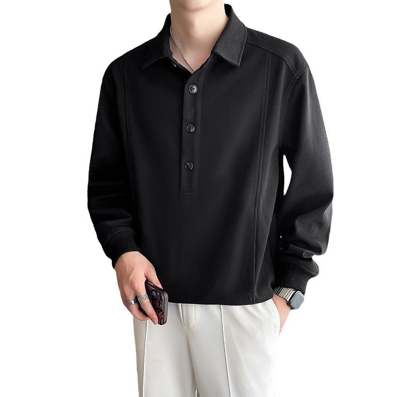 Herren Poloshirt mit modernem Kragen und Knopfleiste EB